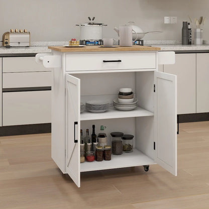 Kitchen island rolling trolley cart