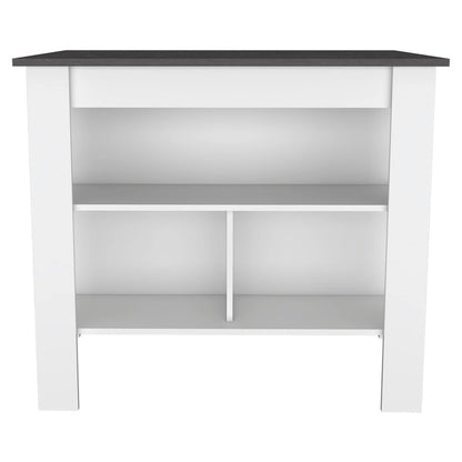 Rockaway 3-Shelf Kitchen Island White and Onix