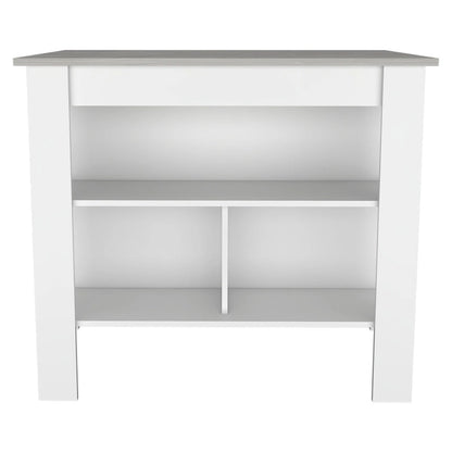 Rockaway 3-Shelf Kitchen Island White and Onix