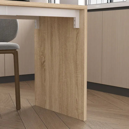 Kitchen Table 94.5 White/Wood Island for Breakfast, Bar, and Work