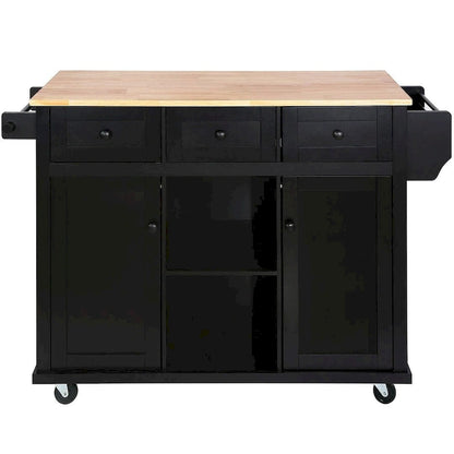 Kitchen Island Cart with Wheels Drop-Leaf, Storage Racks