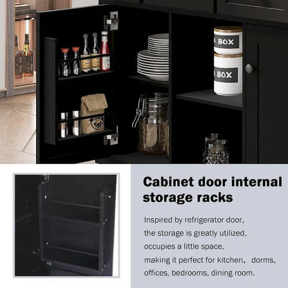 Kitchen Island Cart with Wheels Drop-Leaf, Storage Racks
