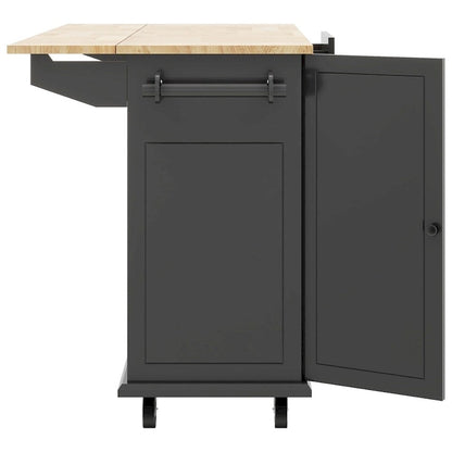 Rolling Kitchen Cart with Internal Storage Rack and Pull Out Cabinet - N/A