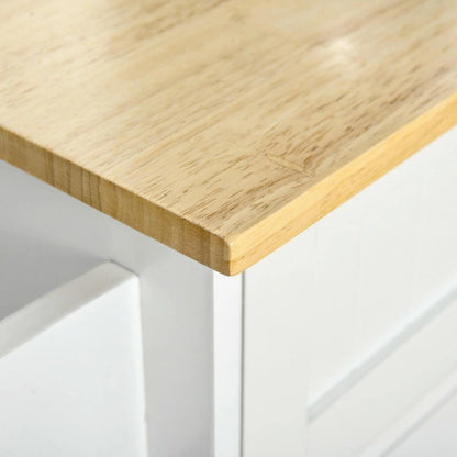Mobile Kitchen Island with Wood Top, Drawers, Cabinets, Adjustable Shelves, and Towel Rack