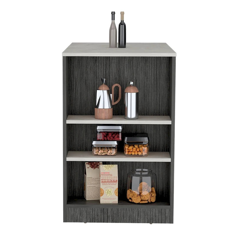 Kitchen Island with 3-Side Shelves for Dining Room.