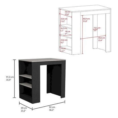 Kitchen Island with 3-Side Shelves for Dining Room.