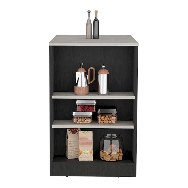 Kitchen Island with 3-Side Shelves for Dining Room.