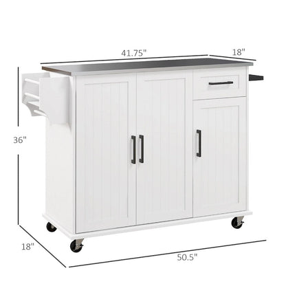 Kitchen Island with Storage,Rolling Kitchen Island on Wheels w/Drawer