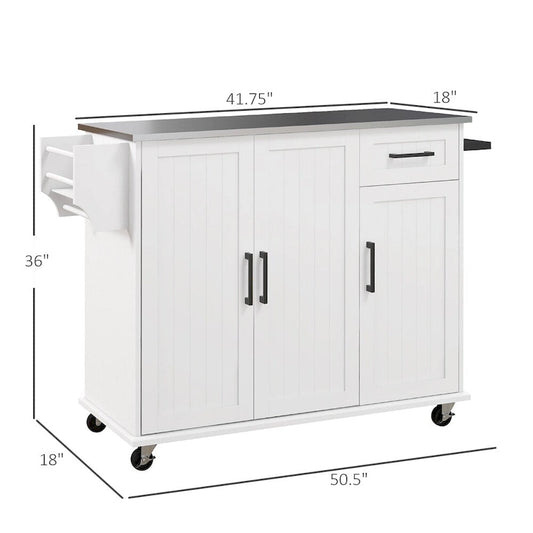 Kitchen Island with Storage,Rolling Kitchen Island on Wheels w/Drawer