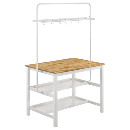 Prager Brown and White 3-piece Counter Height Table with Stools