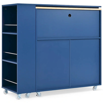 Rolling Kitchen Island With Extended Table,Kitchen Island on Wheels