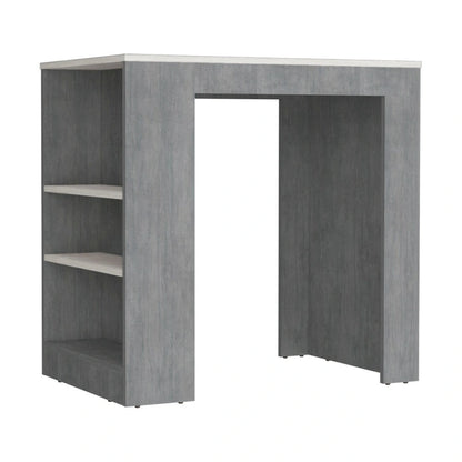 Kitchen Island Doyle, Kitchen, Concrete Gray / Ibiza Marble,High quality and durable