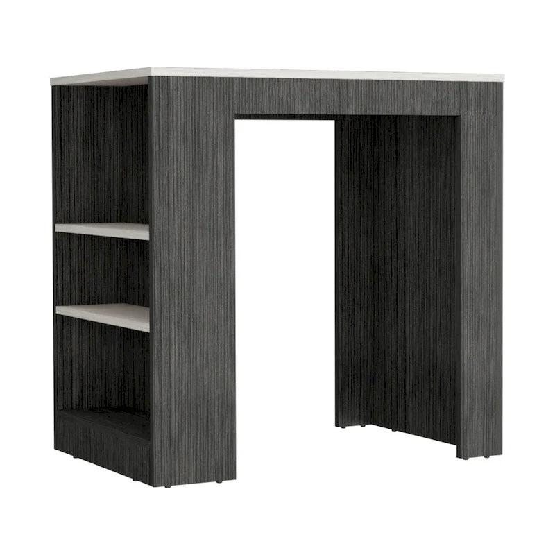 Kitchen Island Doyle, Kitchen, Concrete Gray / Ibiza Marble,High quality and durable
