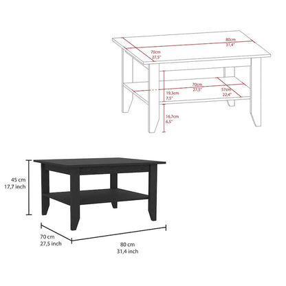 Payson 2-Piece Living Room Set, Bar Cart + Coffee Table, Black for Kitchen, Party and Living Room