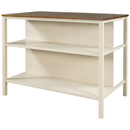 Solid Wood Rustic 45 Stationary Kitchen Island