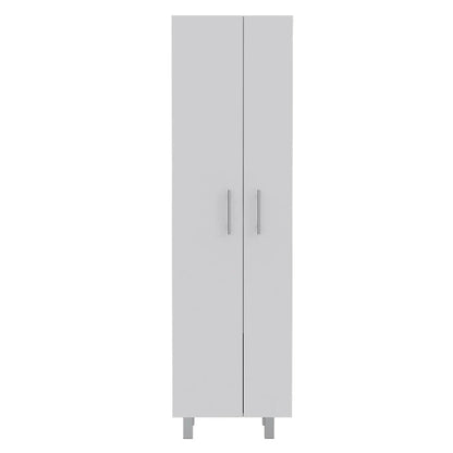 Hayne 9-Shelf 2-Door 2-piece Kitchen Set, Kitchen Island and Pantry White and Walnut