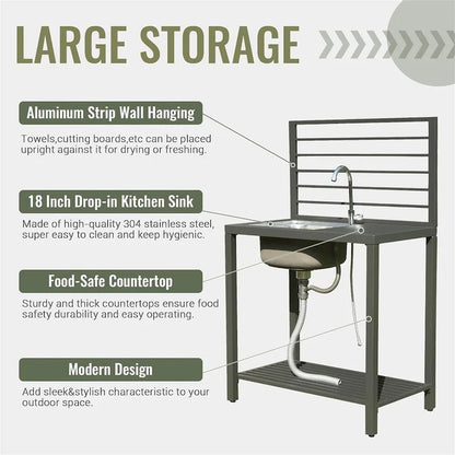 Outdoor Kitchen Island with Storage