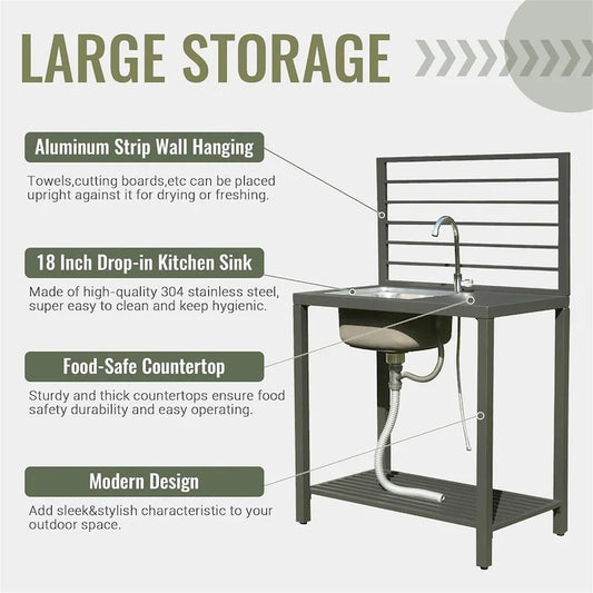 Outdoor Kitchen Island with Storage