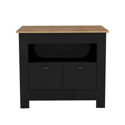 Kitchen Island Two Door Cabinet and Shelf for Dining Room.