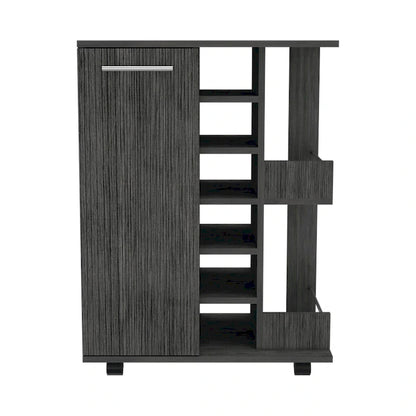 Bartlet 2-Shelf 6-Bottle Bar Cart with Division for Kitchen, Party and Living Room