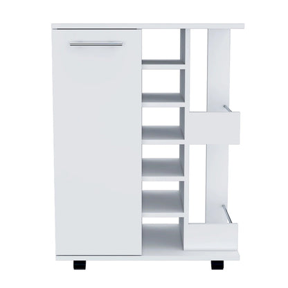 Bartlet 2-Shelf 6-Bottle Bar Cart with Division for Kitchen, Party and Living Room