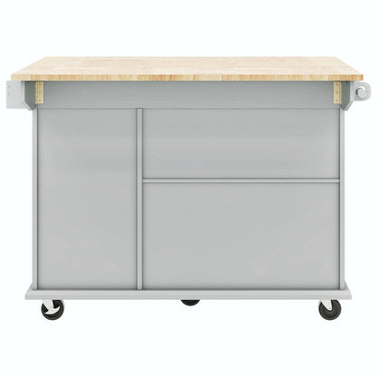 Rolling Kitchen Cart with Drop Leaf, Storage Rack, and 3-Tier Cabinet Organizer
