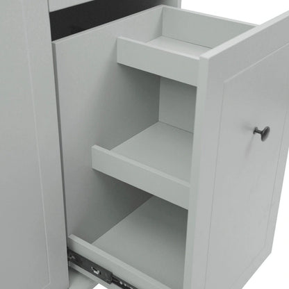 Rolling Kitchen Cart with Drop Leaf, Storage Rack, and 3-Tier Cabinet Organizer