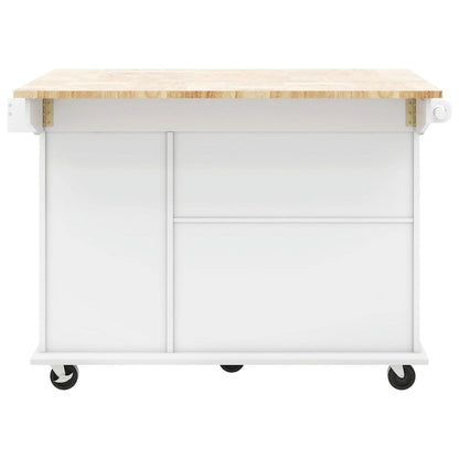 Rolling Kitchen Cart with Drop Leaf, Storage Rack, and 3-Tier Cabinet Organizer
