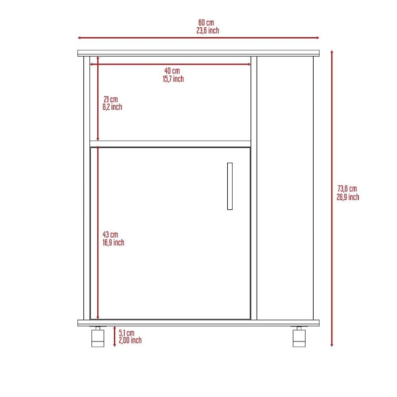 Kit Lower Microwave Cabinet, Single Door, Three Side Shelves - N/A