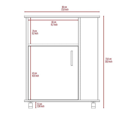 Kit Lower Microwave Cabinet, Single Door, Three Side Shelves - N/A