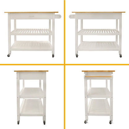 40 Mobile Kitchen Island & Kitchen Cart,with Two Lockable Wheels