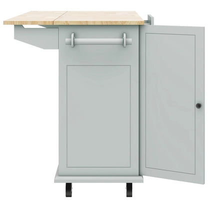 53.9 Width Rolling Kitchen Cart on Wheels with Internal Storage Rack and 3 Tier Pull Out Cabinet Organizer