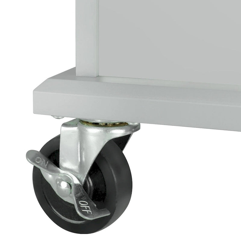 53.9 Width Rolling Kitchen Cart on Wheels with Internal Storage Rack and 3 Tier Pull Out Cabinet Organizer