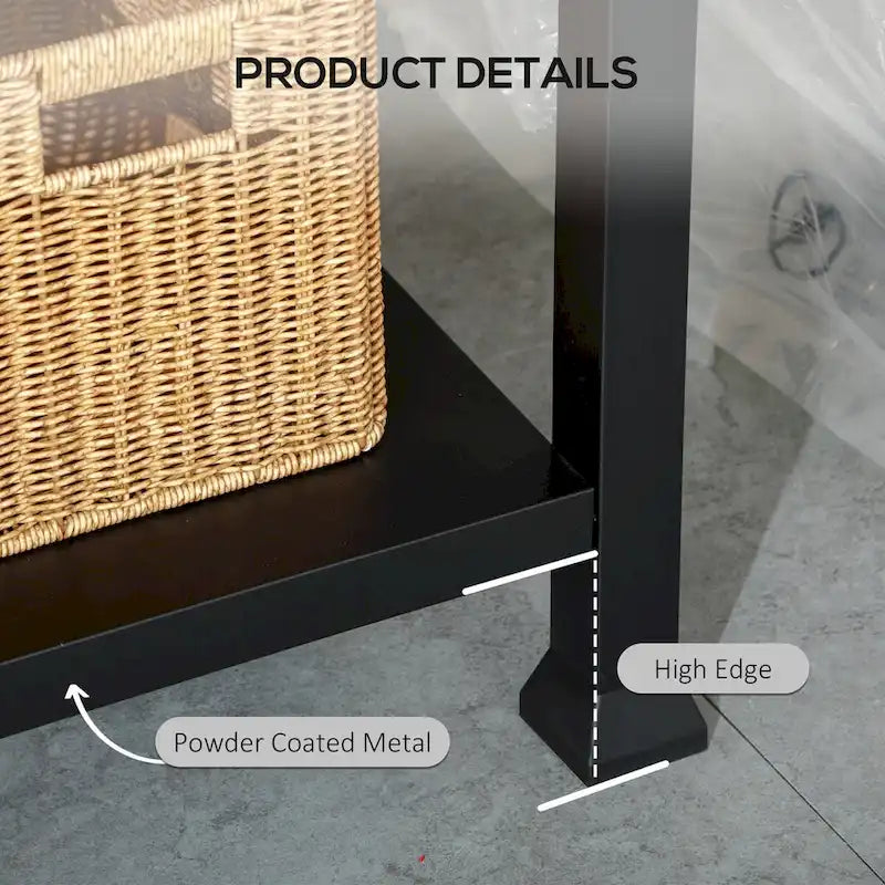 Three-Shelf Outdoor Grill Cart with Stainless Steel Tabletop on Wheels