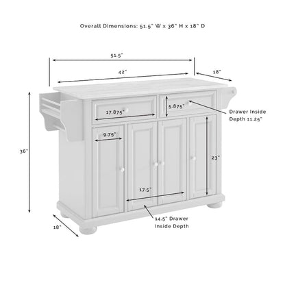 Crosley Alexandria Granite Top Kitchen Island - 18d x 51.5w x 36h