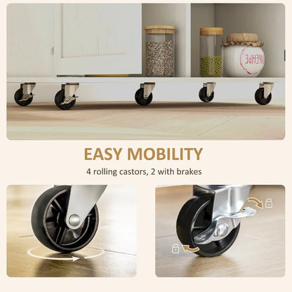 Rolling Kitchen Island with Storage on Wheels with Drawer