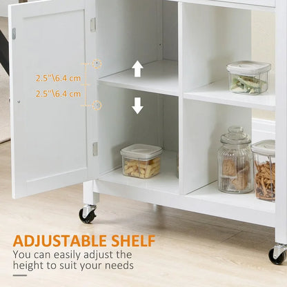Rolling Kitchen Island Cart with Drawer and Shelves