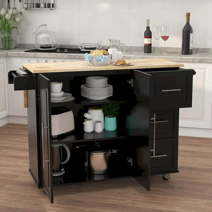 Multi Functional Kitchen Island&Cart/Buffet with Spice Rack and Towel Rack