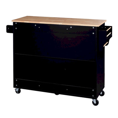 50 in. W Kitchen Island with 3 Drawer, 2 Slide-Out Shelf and Internal Storage Rack