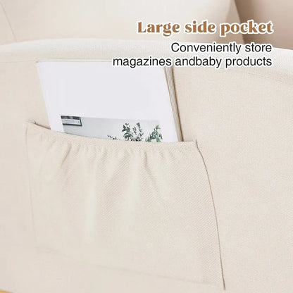 HOMYKA Rocking Chair for Nursery with Footrest