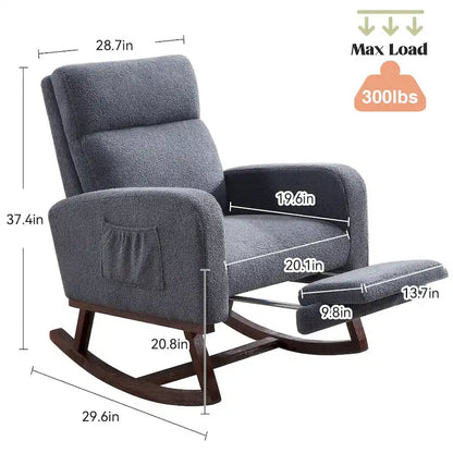 HOMYKA Rocking Chair for Nursery with Footrest