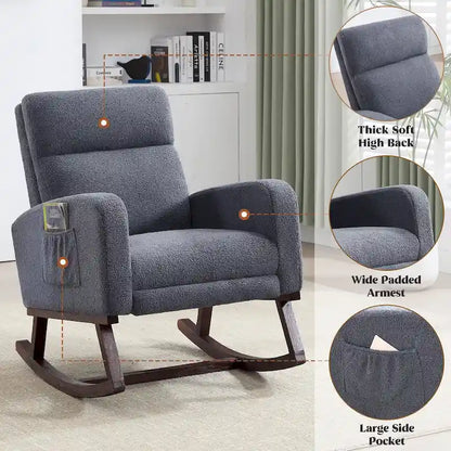 HOMYKA Rocking Chair for Nursery with Footrest