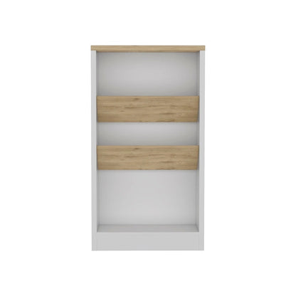 Kitchen Island Dozza, Three Shelves, Black Wengue / Light Oak Finish