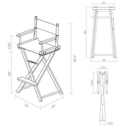 30 Director's Chair Natural Frame-Confetti - 23W x 19D x 45.5H