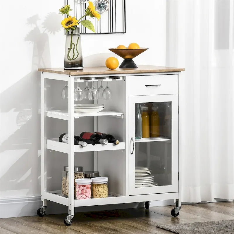 Rolling Kitchen Island with Storage