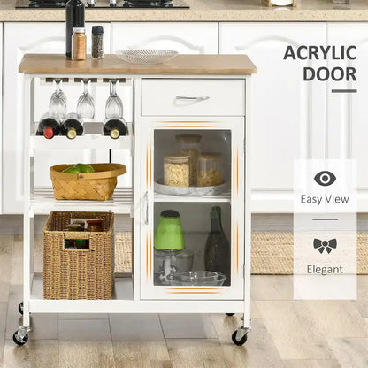 Rolling Kitchen Island with Storage