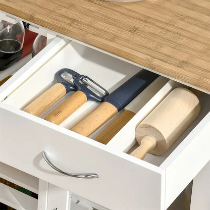 Rolling Kitchen Island with Storage