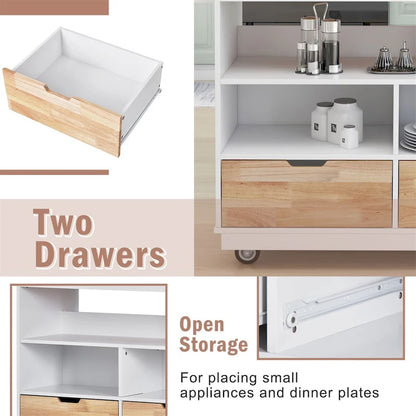 Two-sided Kitchen island Cart on Wheels by Harper&Bright Designs