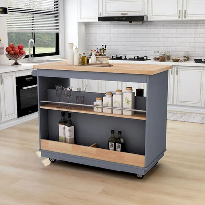 Two-sided Kitchen island Cart on Wheels by Harper&Bright Designs