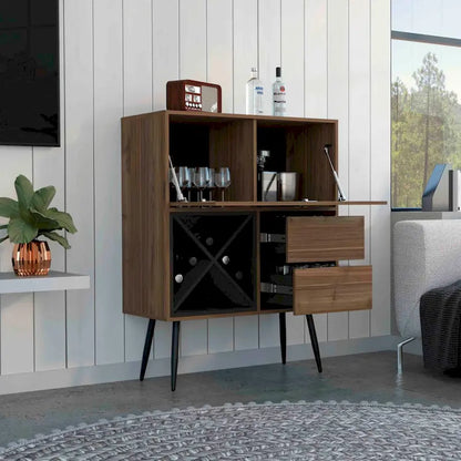 Prunus Bar Cabinet, One Cabinet, Two Drawers - N/A